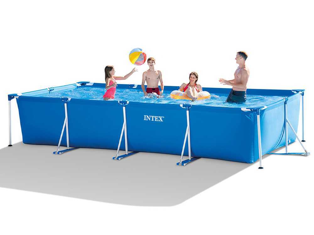INTEX 28273NP კარკასული აუზი ოთკუთხედი 4.5x2.2x0.84მ