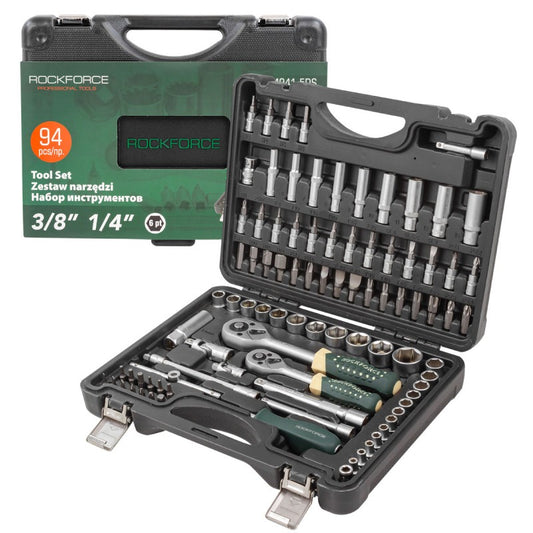 94 ნაჭრიანი ხელსაწყოების ნაკრები ROCKFORCE RF-4941-5 PREMIUM