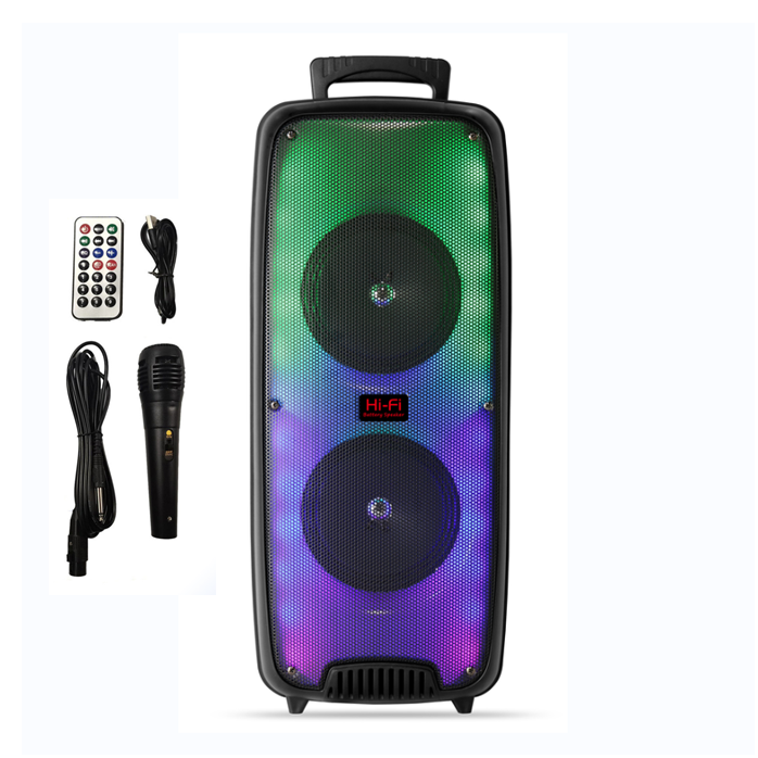Bluetooth დინამიკი კაბელიანი მიკროფონით და პულტით RX-6258