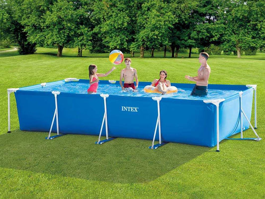 INTEX 28273NP კარკასული აუზი ოთკუთხედი 4.5x2.2x0.84მ
